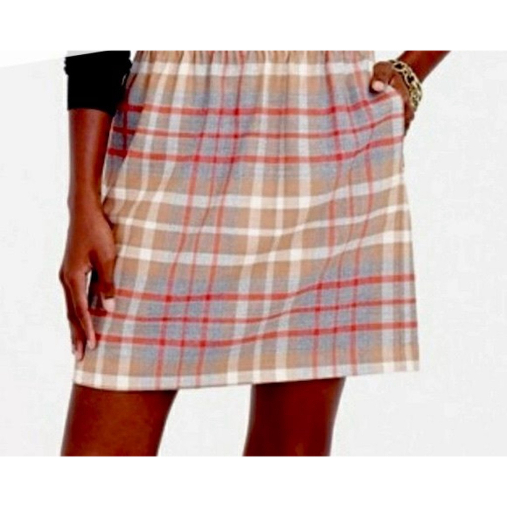 J Crew Wool Blend Plaid Skirt Small With Pockets